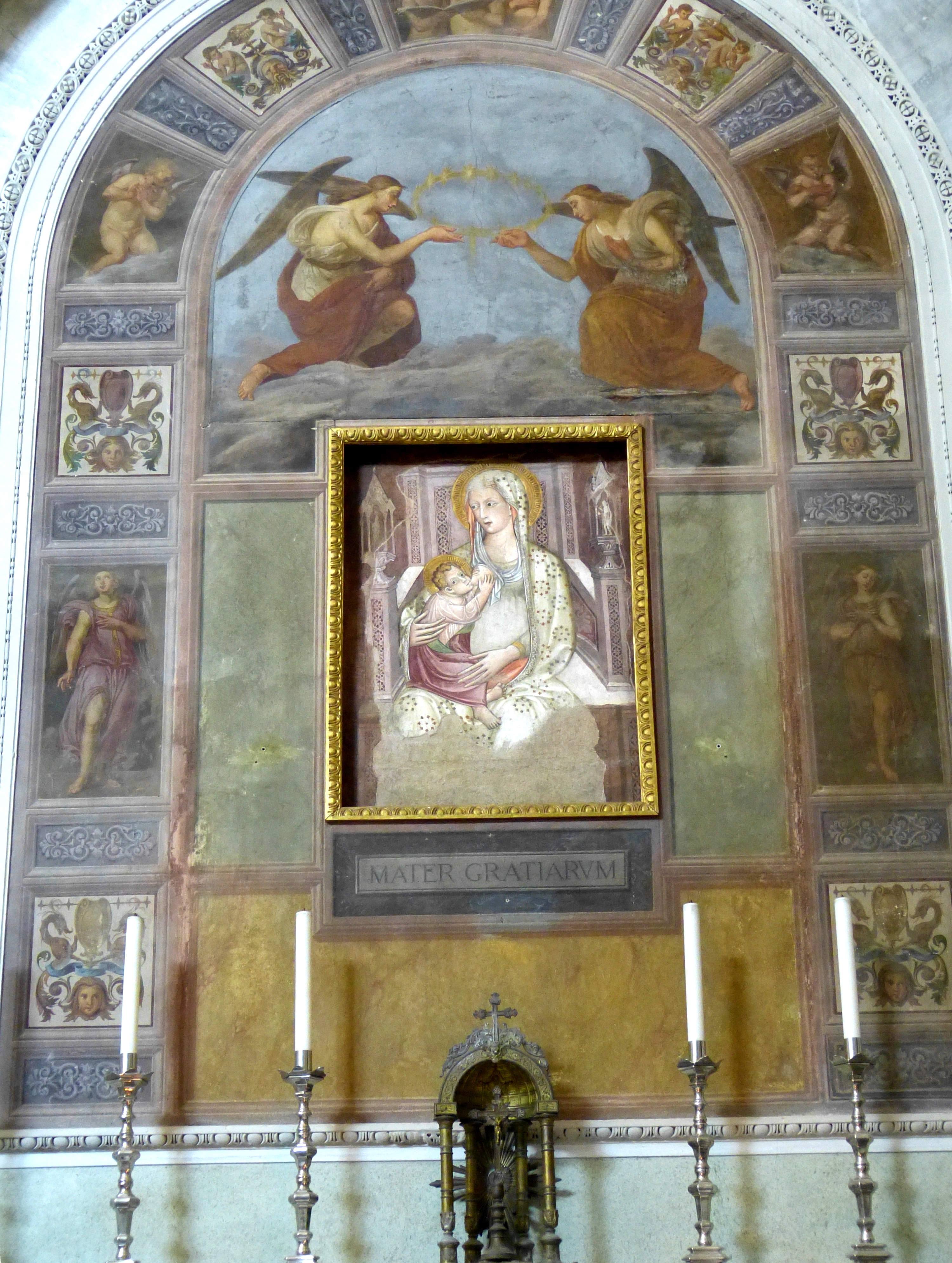 Vierge allaitante trônant « Mater Gratiarum » + couronnement Regina Caeli